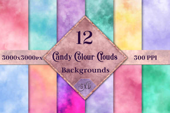 Download Candy Colour Clouds - 12 Background Images - Premium Resources