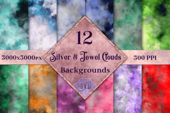 Download Silver and Jewel Colour Clouds Backgrounds - Colour Collection